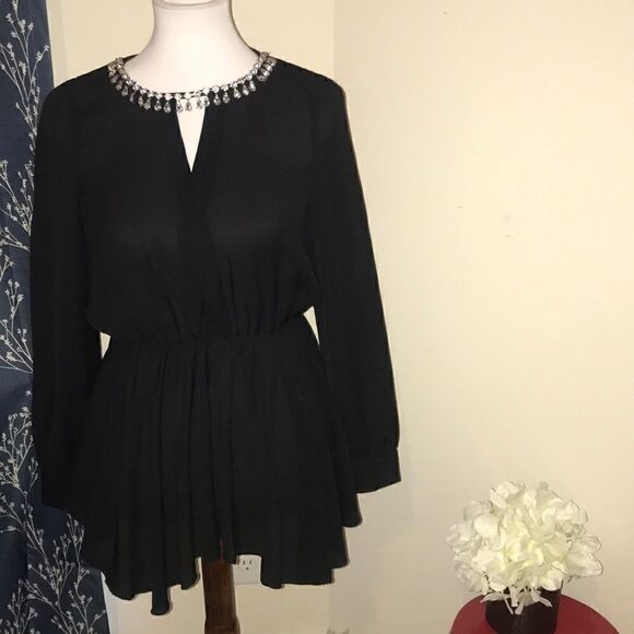 L’Atiste by Amy Semi-Sheer Peplum Blouse - Picture 1 of 7